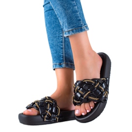 Seastar Ciabatte alla moda con catene nero