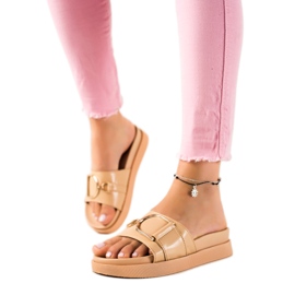 MIKA Eleganti infradito beige marrone
