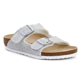 Kalpki Birkenstock Arizona Kids 1022230 Cosmic Sparkle White argento