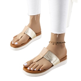Ciabatte Murilo beige metallizzate