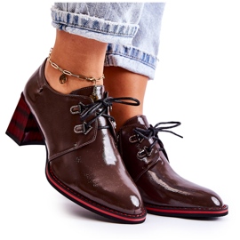 S.Barski Scarpe Con Cerniera Marrone e Rossa Laurasa rosso
