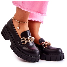 PS1 Scarpe In Pelle Con Catena Decorativa Nera Carminio nero