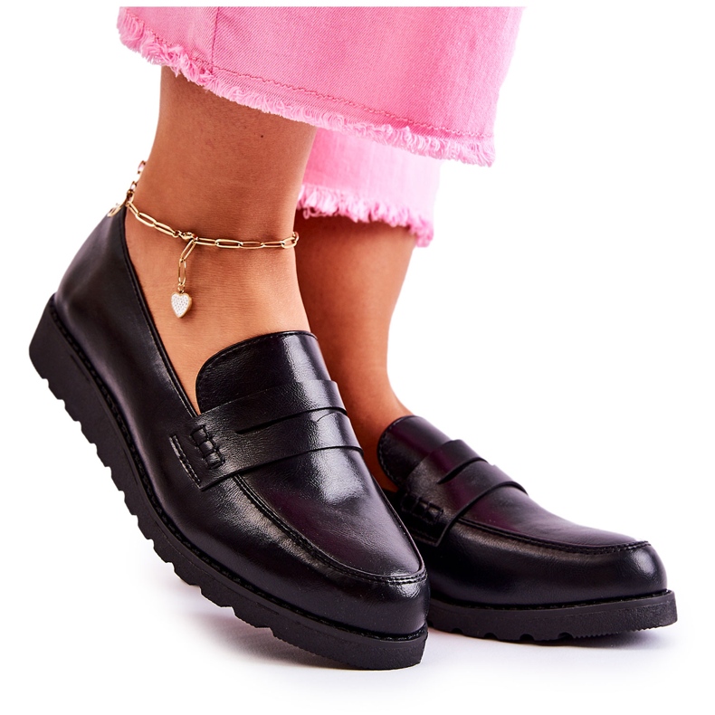 Mocassini con zeppa in pelle La.Fi Black Alannah nero