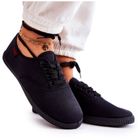 PE1 Sneakers Classiche da Donna Legate Nere Dellis nero