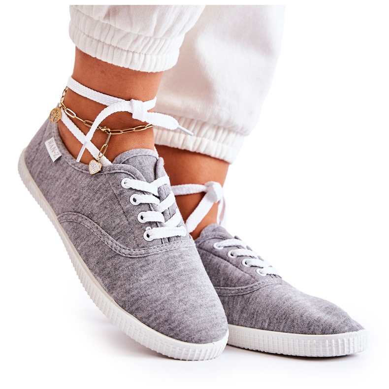 PE1 Sneakers Classiche da Donna Tied Grey Dellis grigio