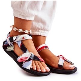 PM1 Sandali con velcro da donna rossi Caprisa bianco