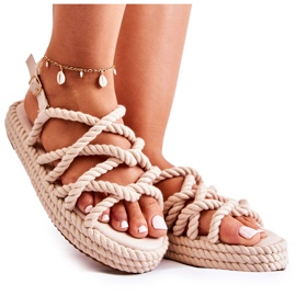 FS1 Sandali Comodi Da Donna Intrecciati Beige Maurice