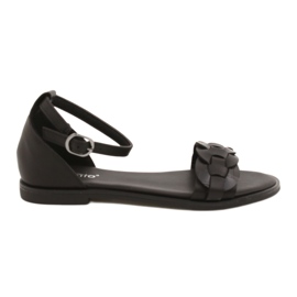 Evento Sandali femminili con treccia 22SD35-4604 NERO