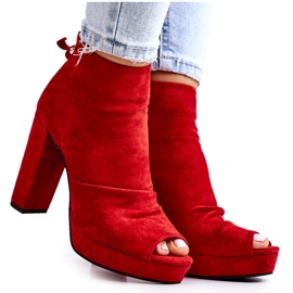 WS1 Stivali su una barra Open Toes Red Adore rosso