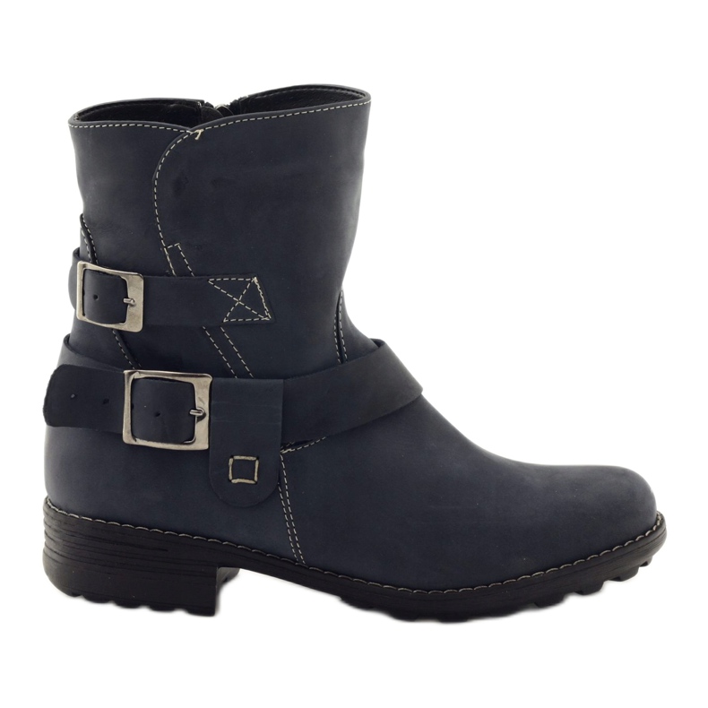 Gregors 544 stivali invernali da donna in pelle, colore blu navy