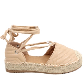 Espadrillas Freesia Beige con allacciatura alla caviglia