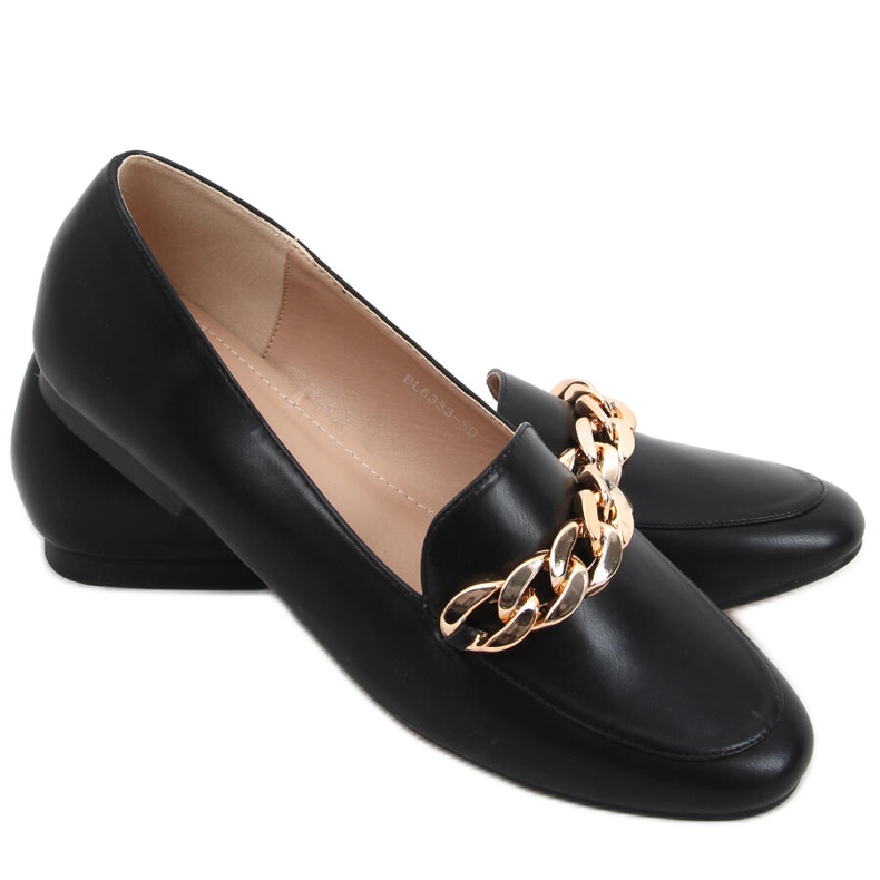 Mocassini Addison neri con catena nero