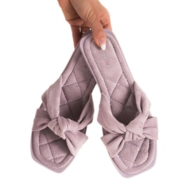 Marquiz Pantofole in pelle scamosciata viola