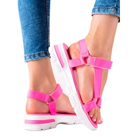 Groto Gogo Comodi sandali con velcro rosa