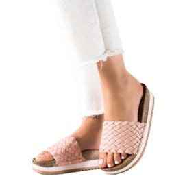 SHELOVET Ciabatte Intrecciate Sulla Piattaforma rosa