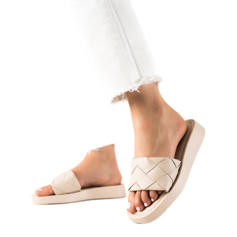 Small Swan Pantofole Beige
