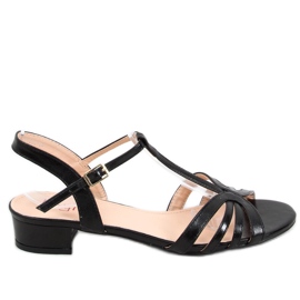 Sandali con tacco basso Sparkle Black nero