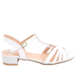 Sandali con tacco basso Sparkle White bianca