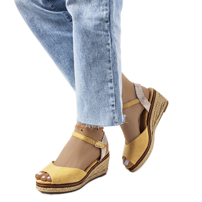 Espadrillas gialle sulla zeppa Heis giallo