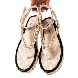 Seastar Sandali infradito con catena decorativa beige