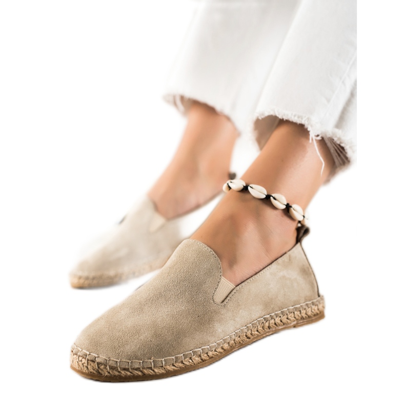 T.Sokolski Espadrillas classiche in pelle beige marrone