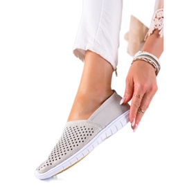 DK Slip in pelle traforata grigio