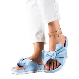 SHELOVET Ciabatte alla moda con fiocco blu