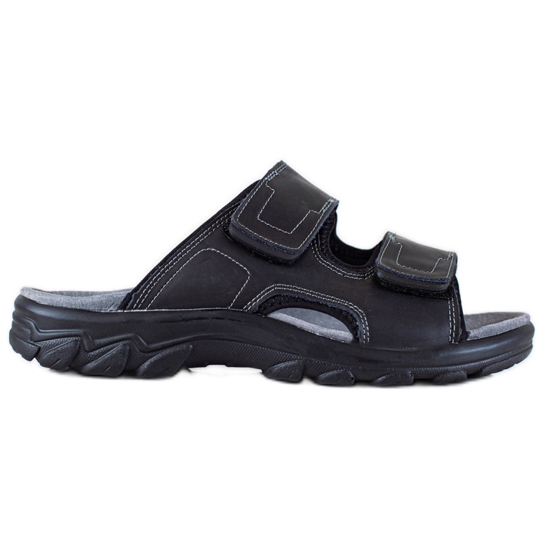 DK Pantofole da uomo in pelle nero