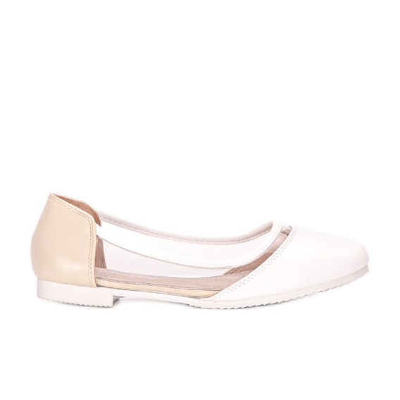 Ballerine per bambini Juva bianche semitrasparenti beige