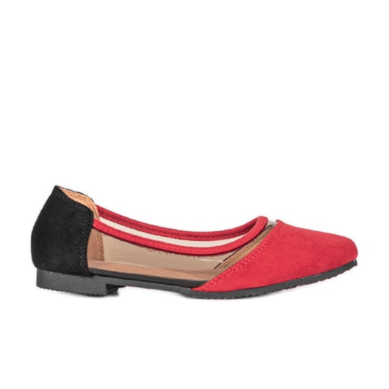 Ballerine Kortes in camoscio rosso per bambini