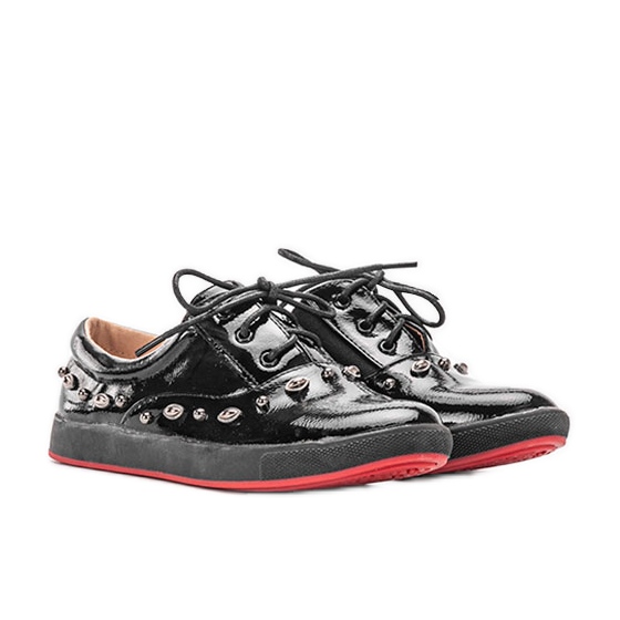 Sneakers Fatna laccate nere per bambini nero