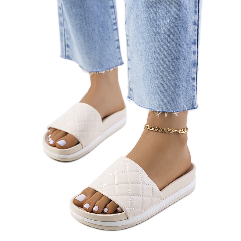 Ciabatte trapuntate Hassell beige