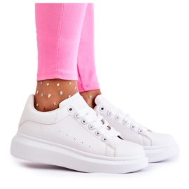 FJ1 Scarpe sportive da uomo su una massiccia piattaforma bianca Parker bianco