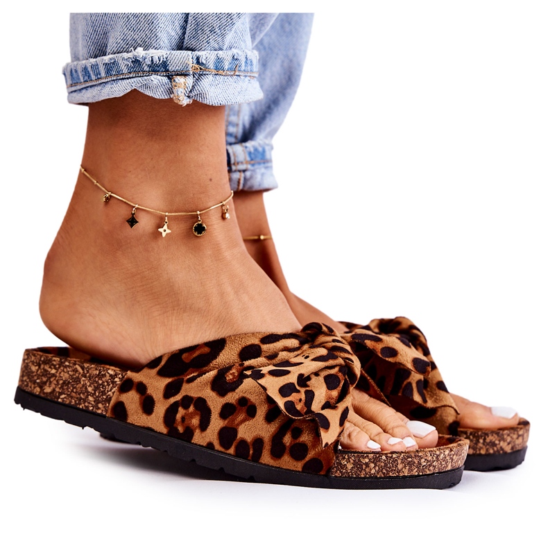 Ciabatte Wendy con suola in sughero marrone e nero beige