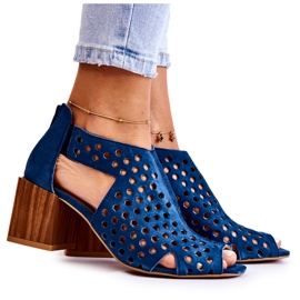 Stivali traforati su palo Maciejka 04593-17 Blu navy
