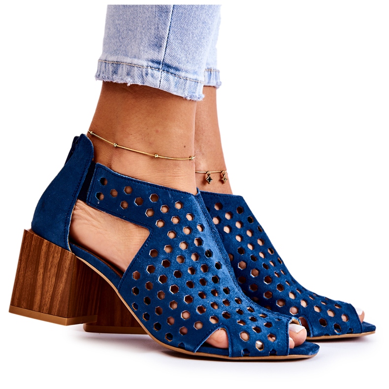 Stivali traforati su palo Maciejka 04593-17 Blu navy