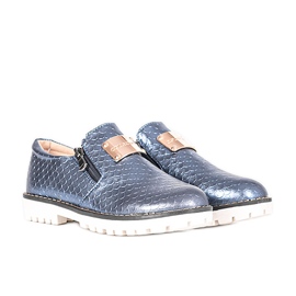 Scarpe stringate bambino Virton blu metallizzato