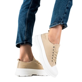 SHELOVET Sneakers beige sulla piattaforma