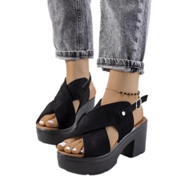 Sandali neri con tacco Frith nero