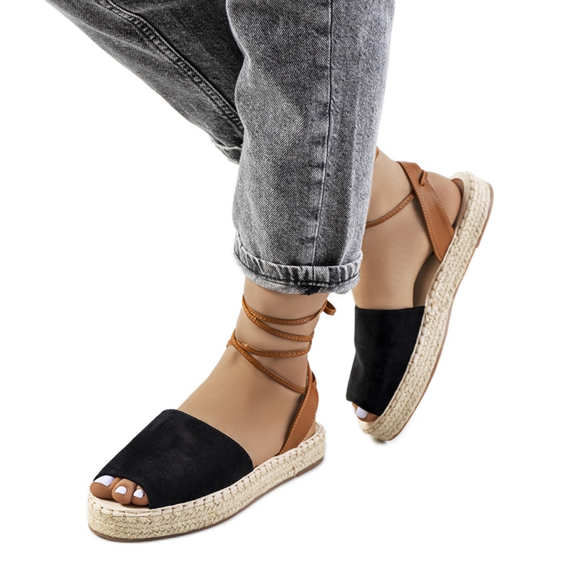 Espadrillas con allacciatura Chinner nere marrone nero