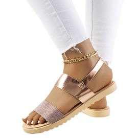 Sandali da donna rosa Laval multicolore d'oro