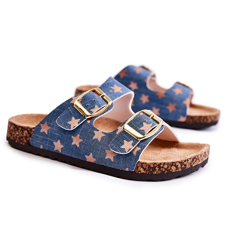 Vinceza Comode pantofole per bambini Ander blu beige