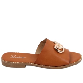 Ciabatte da donna Larisa Camel marrone
