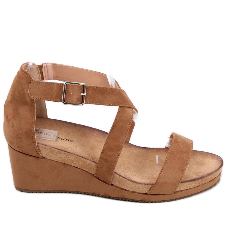 Sandali con zeppa Ashlyn Camel marrone