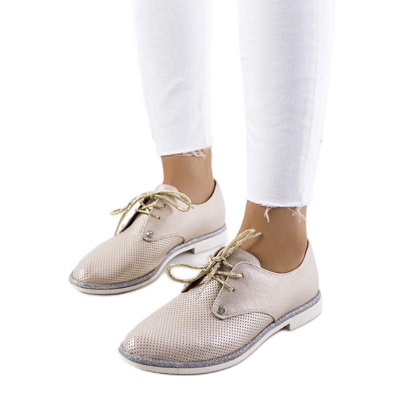 Scarpe stringate Grand Street color oro lucido d'oro