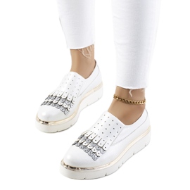 Scarpe bianche lucide di Giotto bianca d'argento d'oro