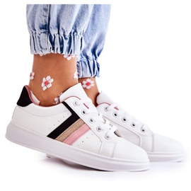 FK2 Scarpe sportive da donna allacciate in Renesme bianco bianca nero rosa d'oro