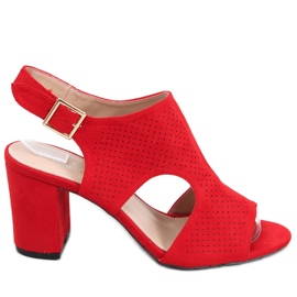 Sandali traforati a tacco alto Stacy Red rosso
