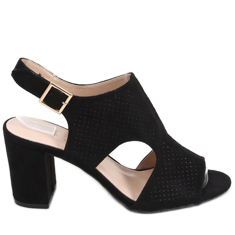 Sandali traforati a tacco alto Stacy Black nero