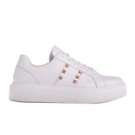 Marco Shoes Sneakers leggere con borchie dorate bianca